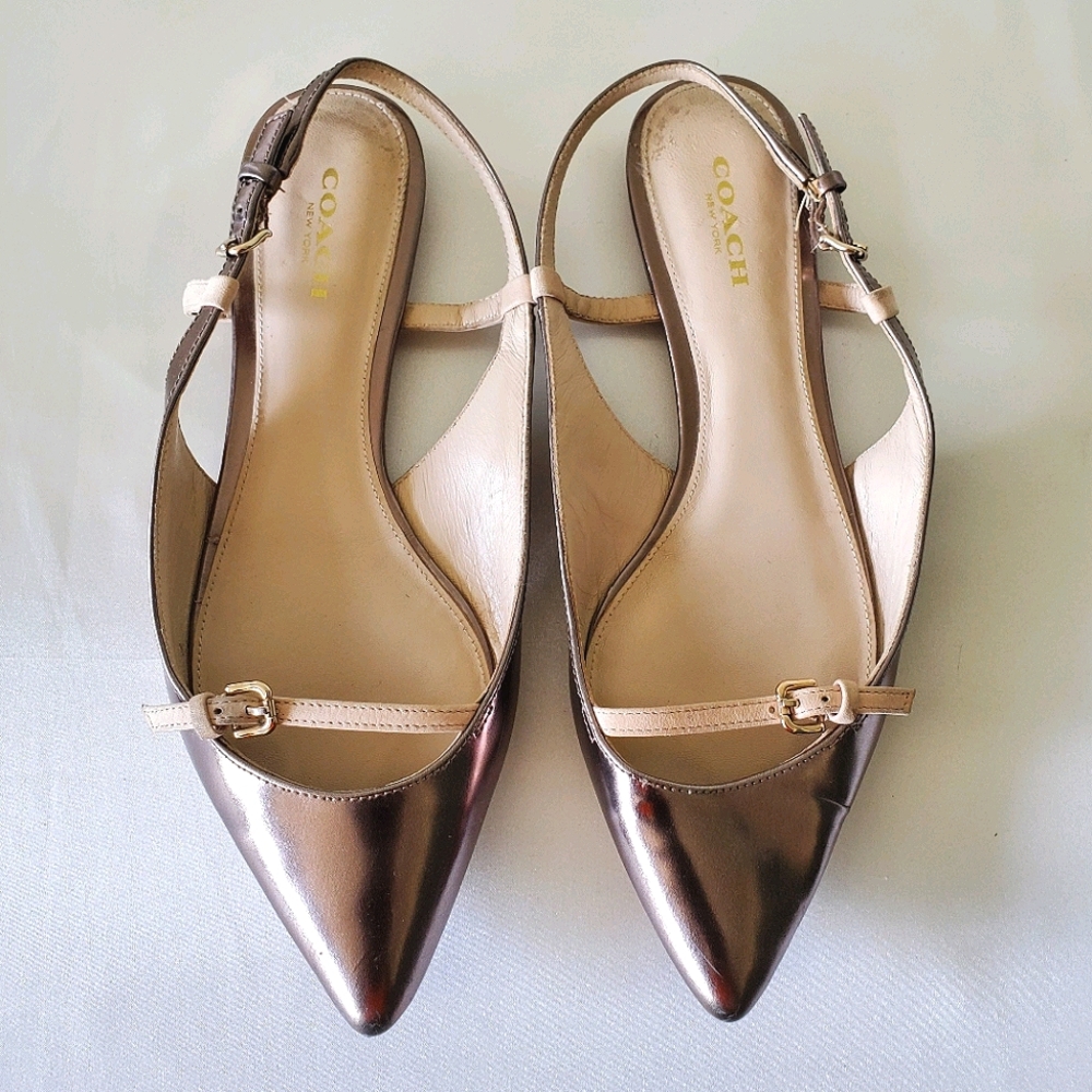 Coach Wooster Elegant Open Heel Flats (Sz 6.5)